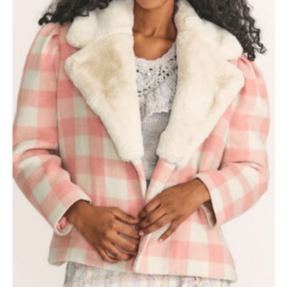 NEW LOVESHACKFANCY dumont jacket in crisp peach